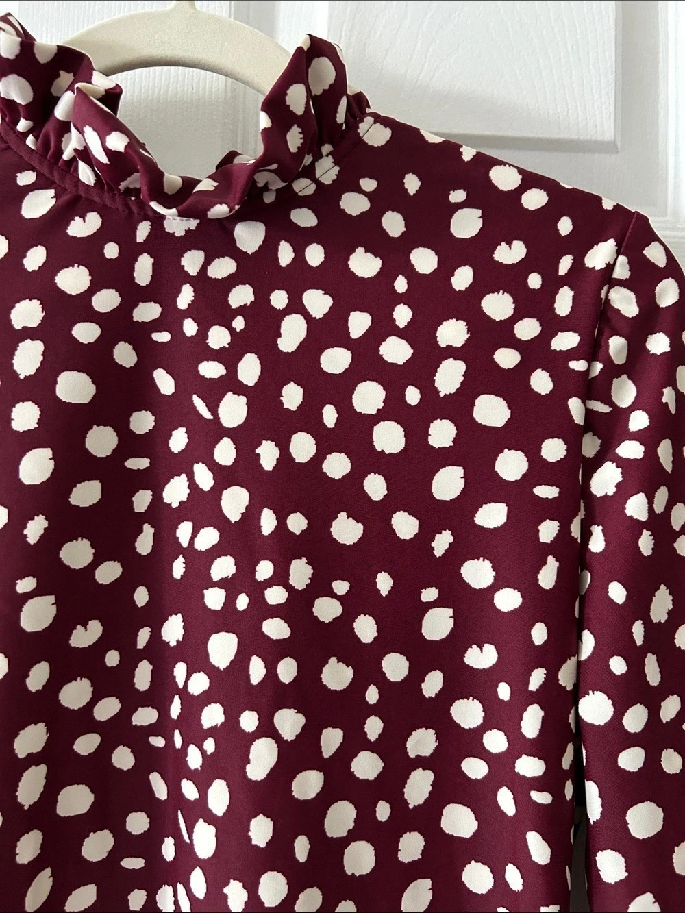 Jude Connally Dress in Burgundy & Cream Small Like New